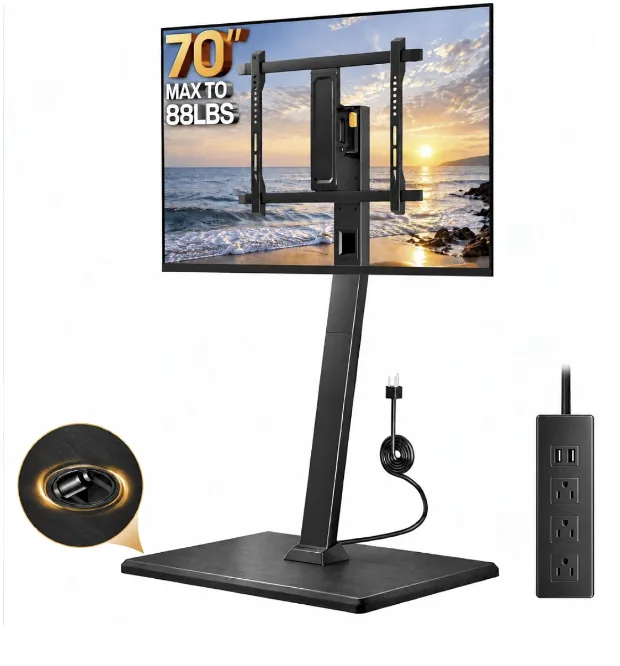 55-inch TV on a mobile stand